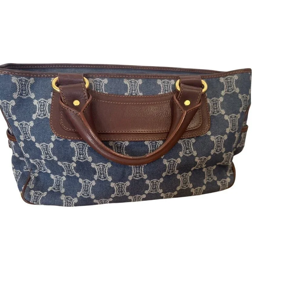 Celine Boogie Denim & Leather Handbag Authentic